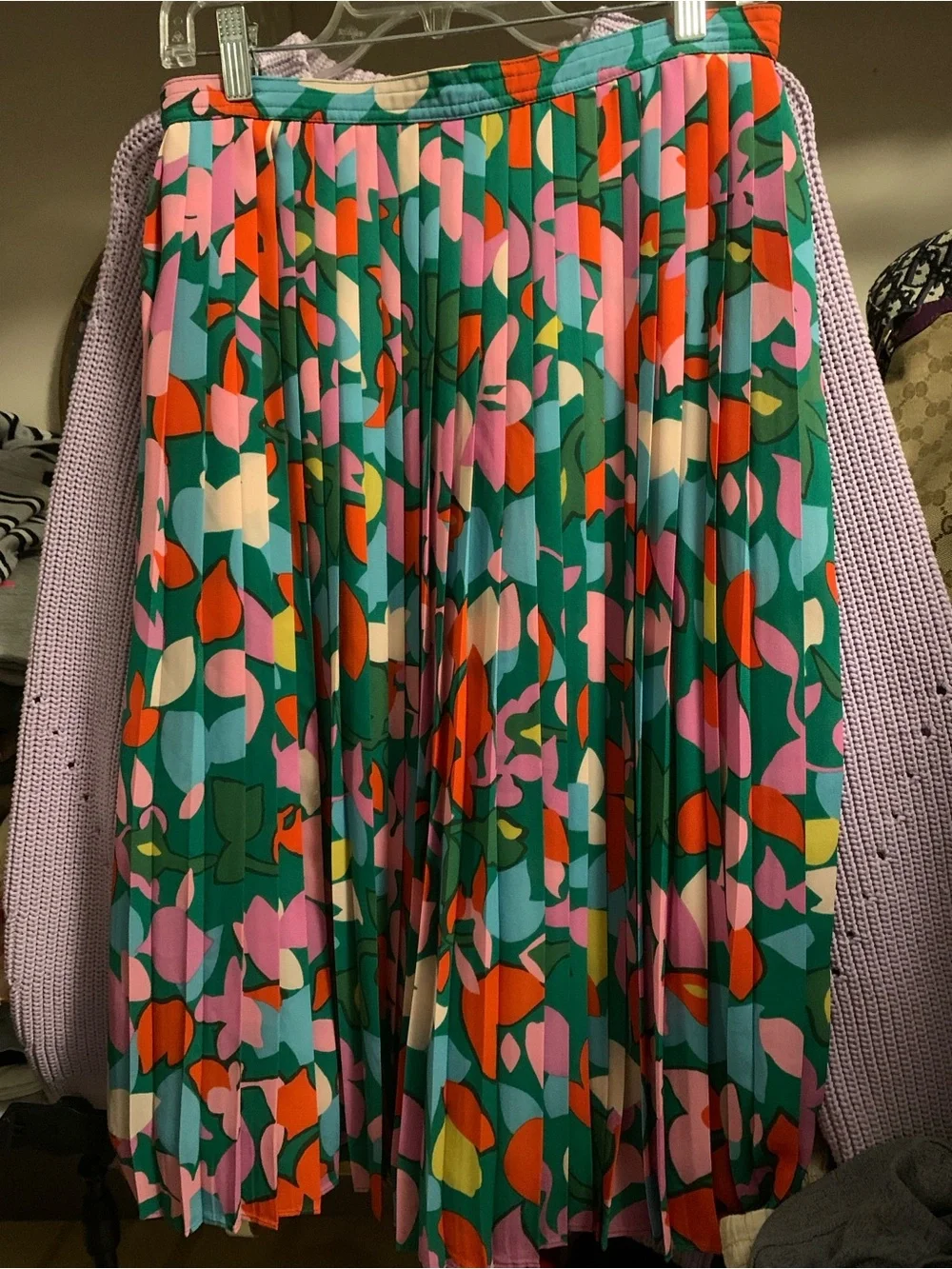 J. Crew Pleated Floral Midi Skirt in Green Multi - Picture 2 of 5